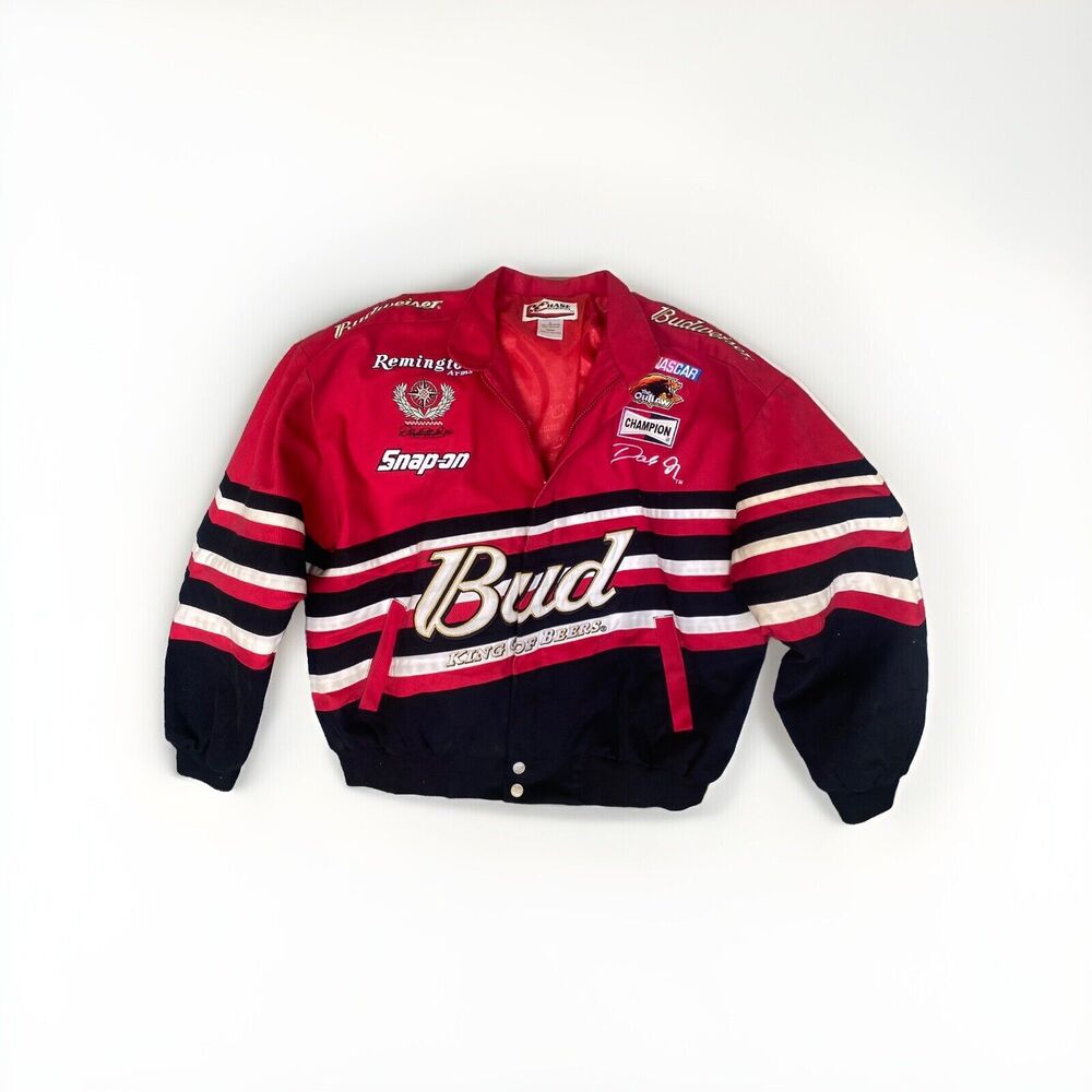 Chase Authentics x Budweiser Dale Earnhardt jr Nascar Jacket Vintage Red Large